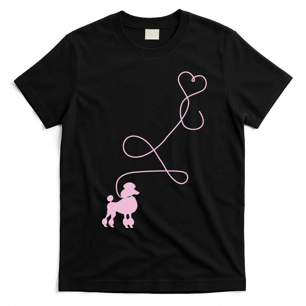 1950s Sock Hop Costume Dog Cute Poodle Heart T-Shirt