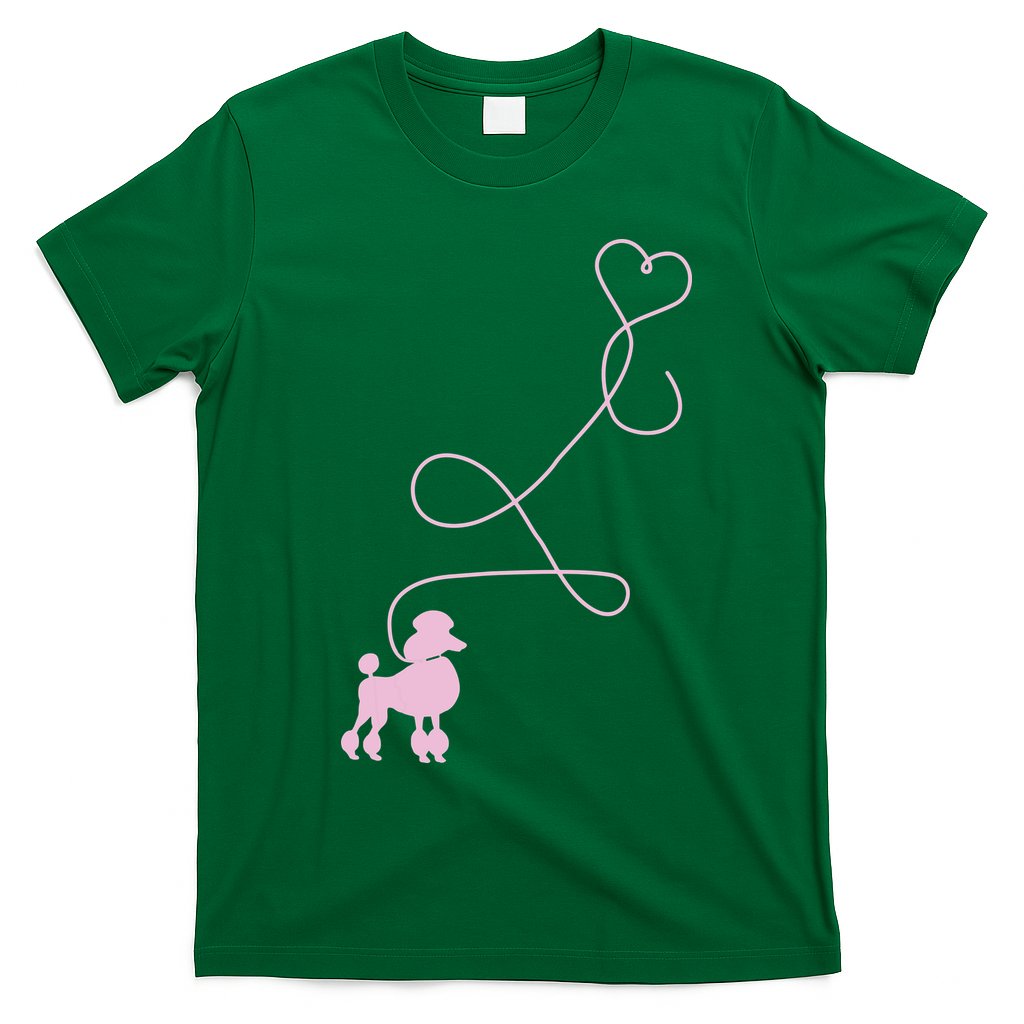 1950s Sock Hop Costume Dog Cute Poodle Heart T-Shirt