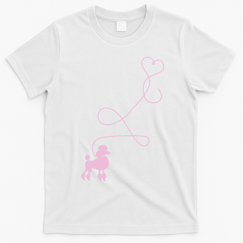 1950s Sock Hop Costume Dog Cute Poodle Heart T-Shirt