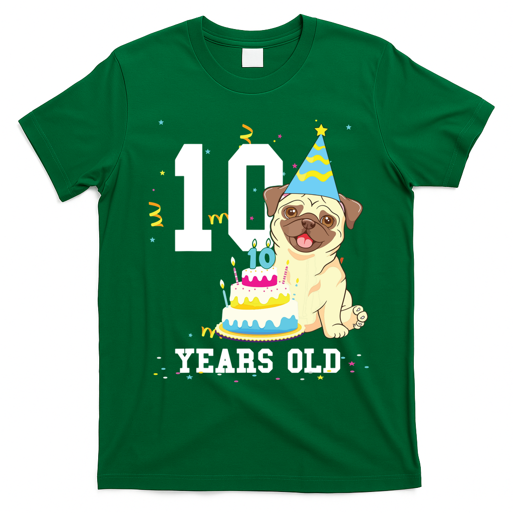 10 Years Old Birthday Pug Dog Lover Party Kids Boy Girl product image 3