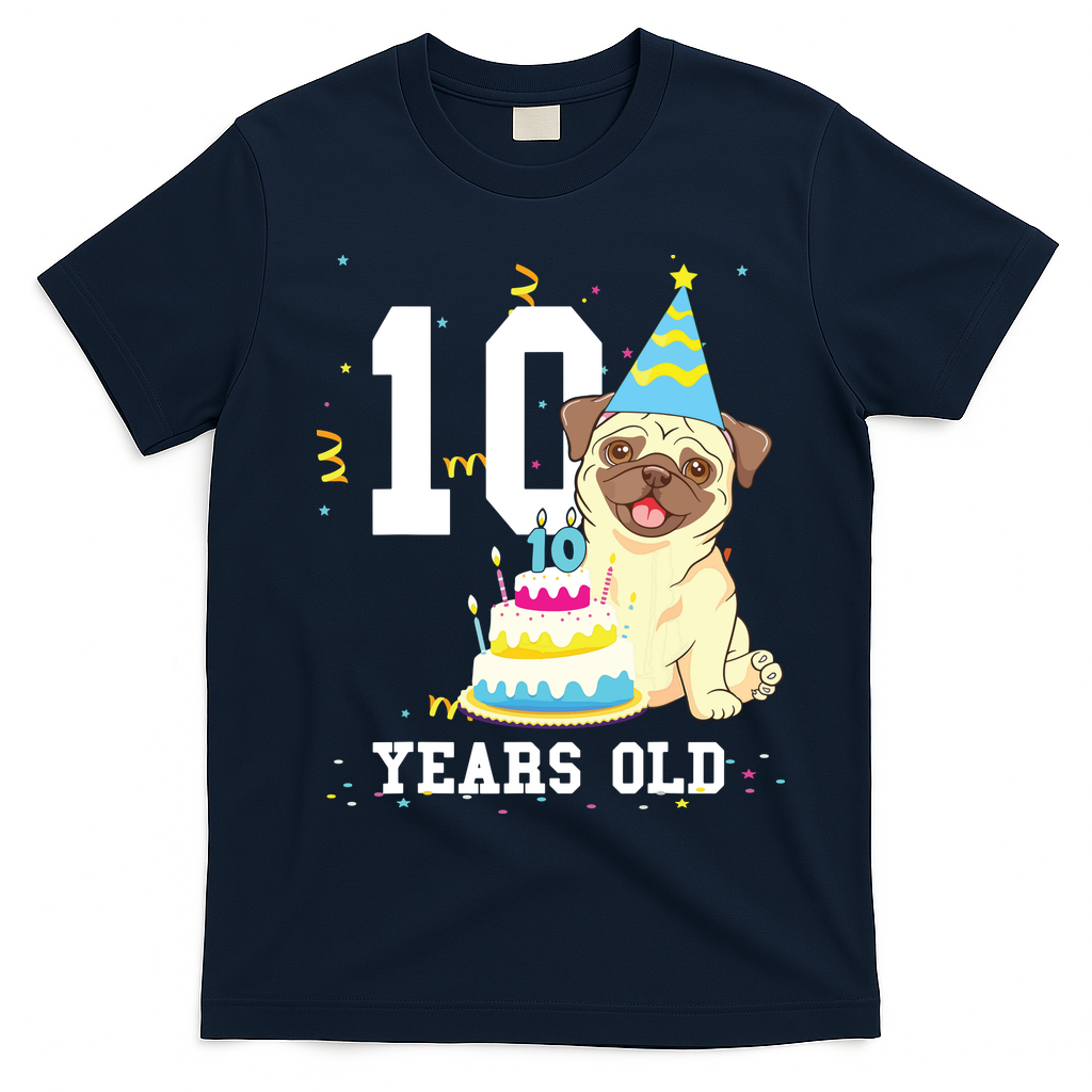 10 Years Old Birthday Pug Dog Lover Party Kids Boy Girl product image 2