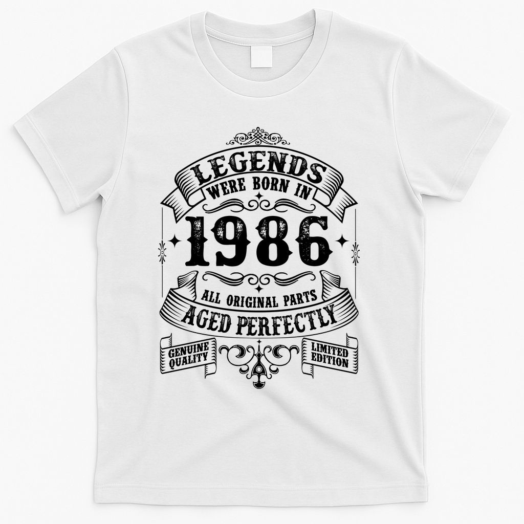 40th Birthday Vintage Scroll Border Legends Were Born Age product image 1