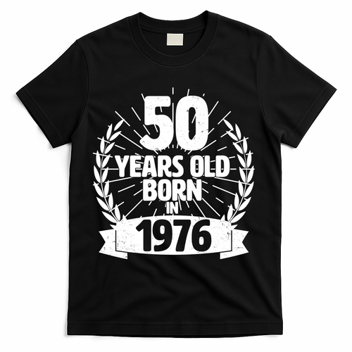 50th Birthday 50 Years Old Born In 1976 Wreath Banner product image 1