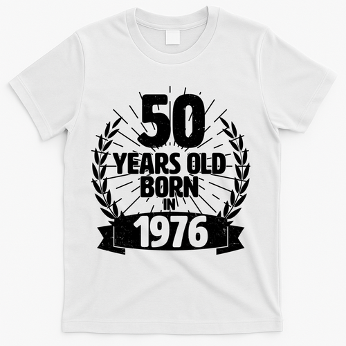 50th Birthday 50 Years Old Born In 1976 Wreath Banner product image 2