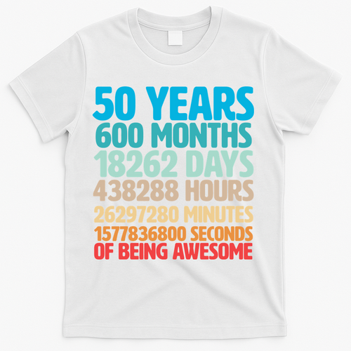 50 Years Of Being Awesome 50th Birthday Time Breakdown product image 2