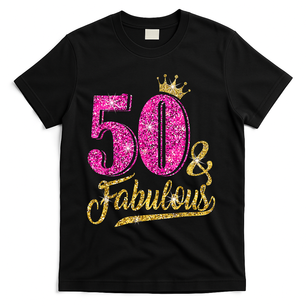 50 Years Old Gift 50 & Fabulous 50th Birthday Pink Crown product image 1