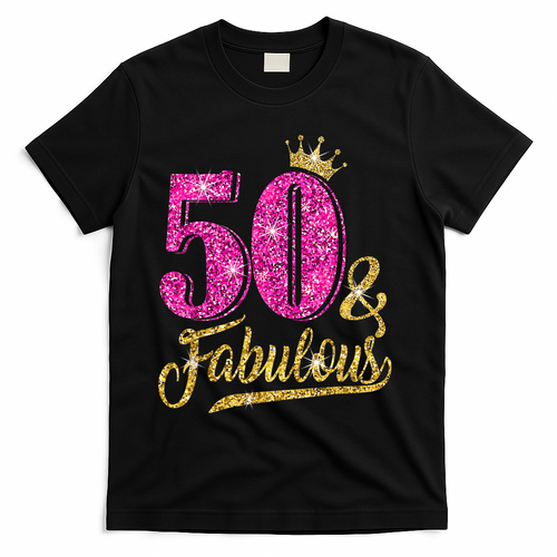 50 Years Old Gift 50 & Fabulous 50th Birthday Pink Crown product image 1