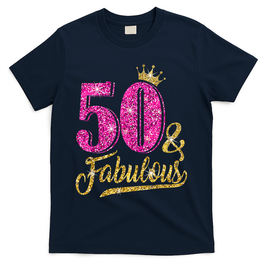 50 Years Old Gift 50 & Fabulous 50th Birthday Pink Crown product image 3