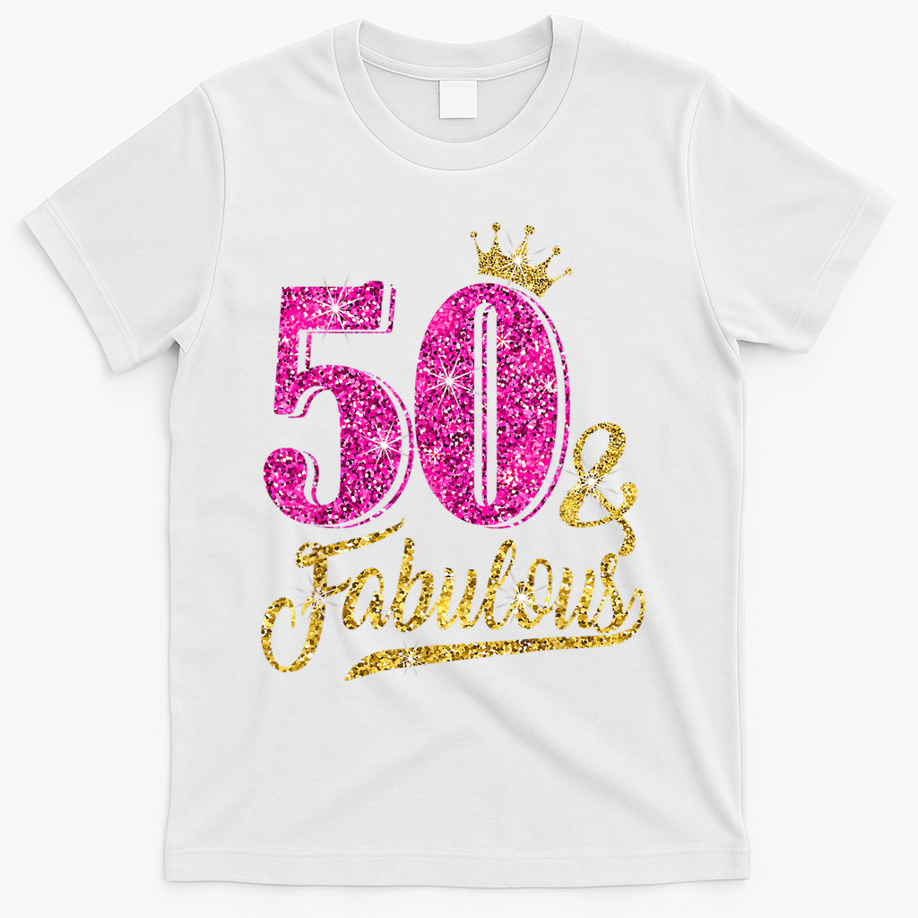 50 Years Old Gift 50 & Fabulous 50th Birthday Pink Crown product image 2