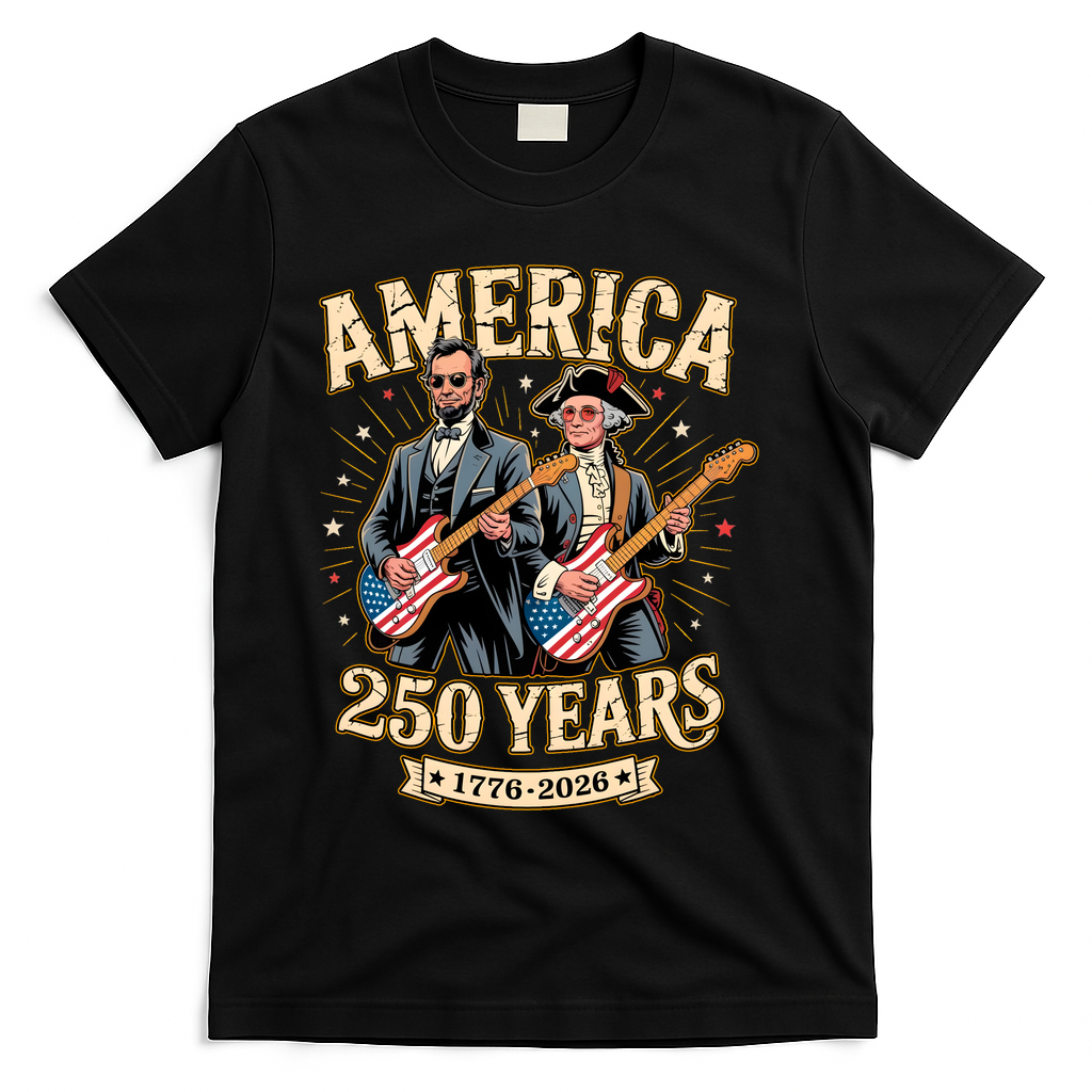 America 250 Years 1776-2026 Funny Lincoln Washington Rock product image 2