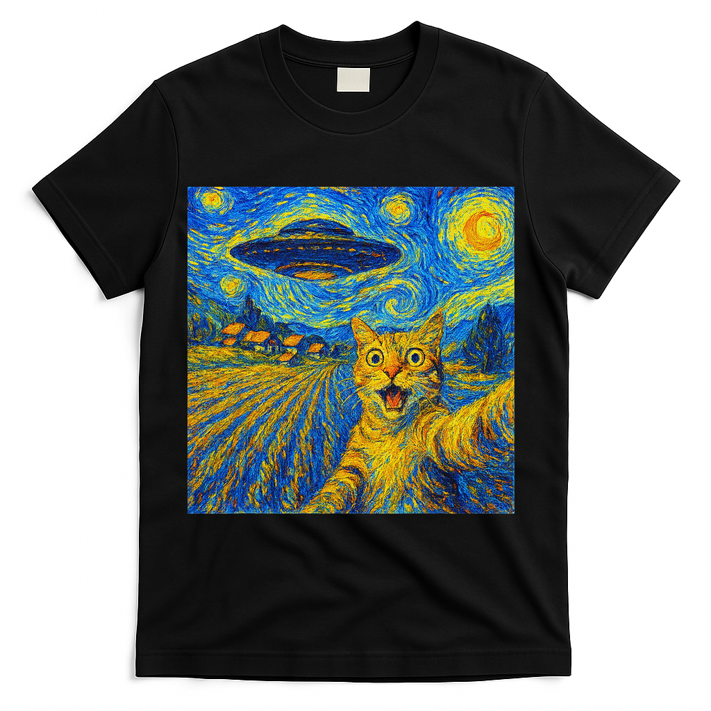 Alien Invasion Starry Night Cool Cat Lovers Gift Idea product image 1