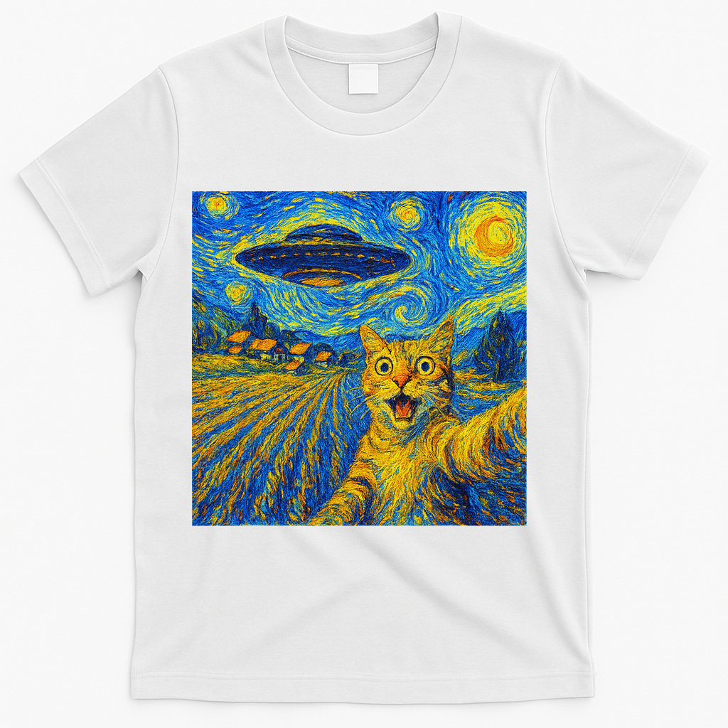 Alien Invasion Starry Night Cool Cat Lovers Gift Idea product image 2