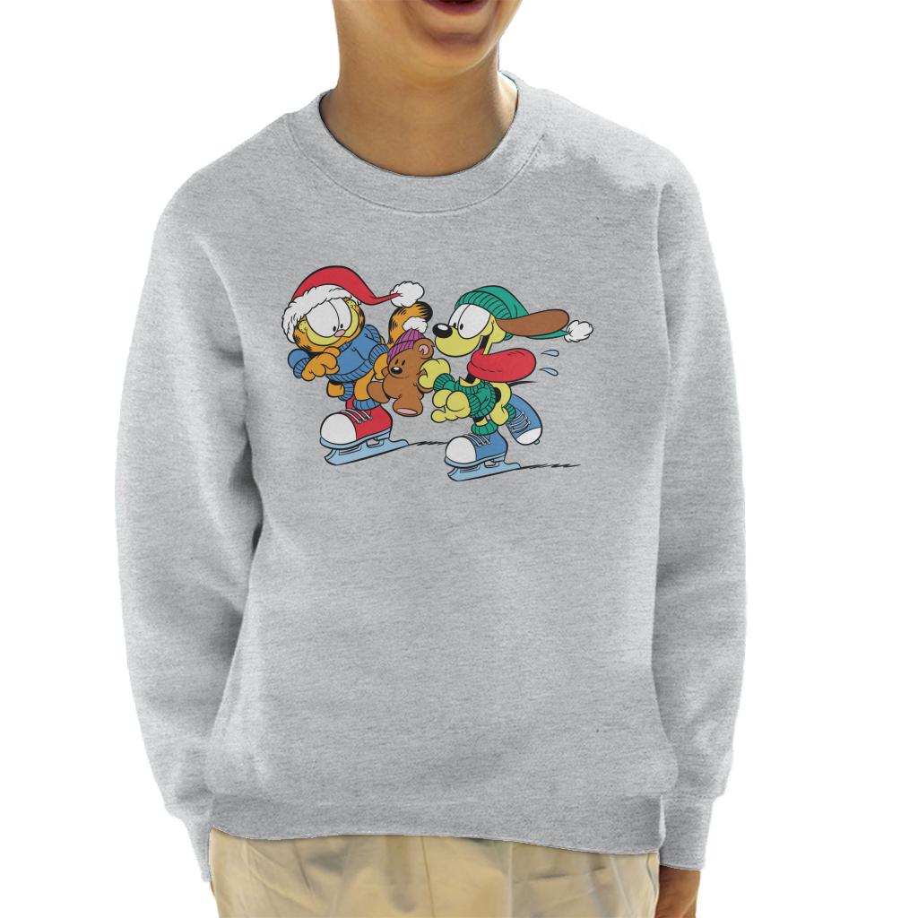 Garfield And Odie Christmas Ice Skating Kid's Sweatshirt product image 1
