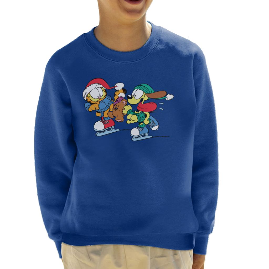 Garfield And Odie Christmas Ice Skating Kid's Sweatshirt product image 4