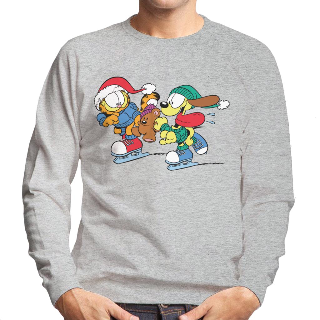 Garfield And Odie Christmas Ice Skating Men's Sweatshirt product image 1
