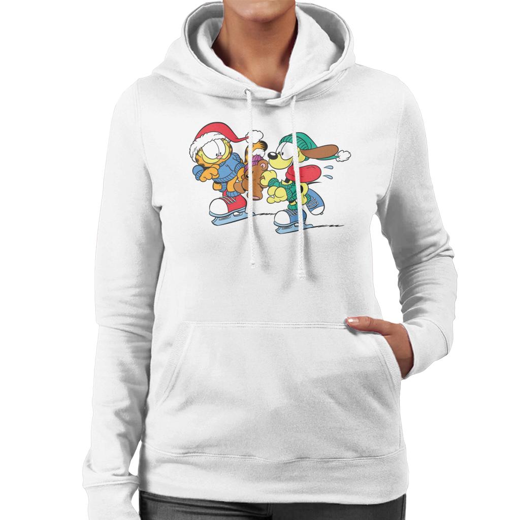Garfield And Odie Christmas Ice Skating Women's Hooded product image 4