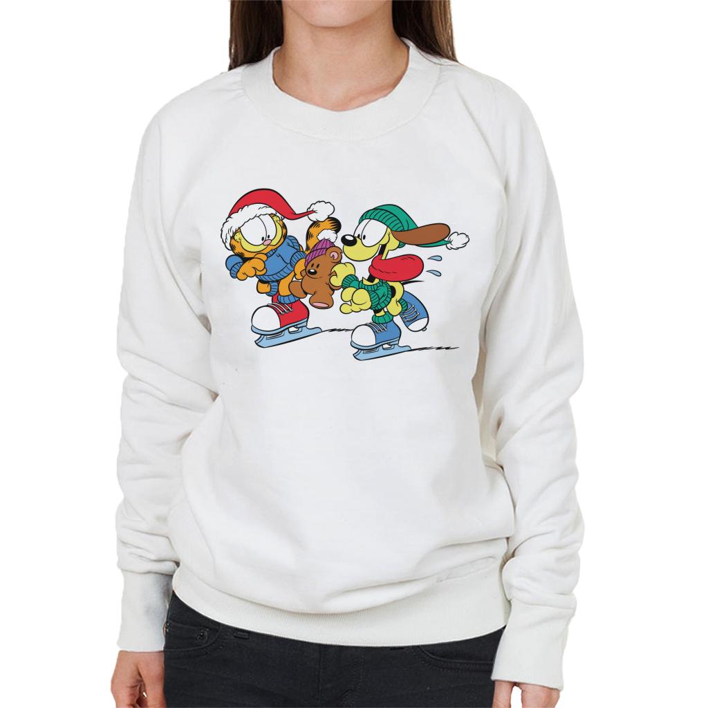 Garfield And Odie Christmas Ice Skating Women's Sweatshirt product image 4
