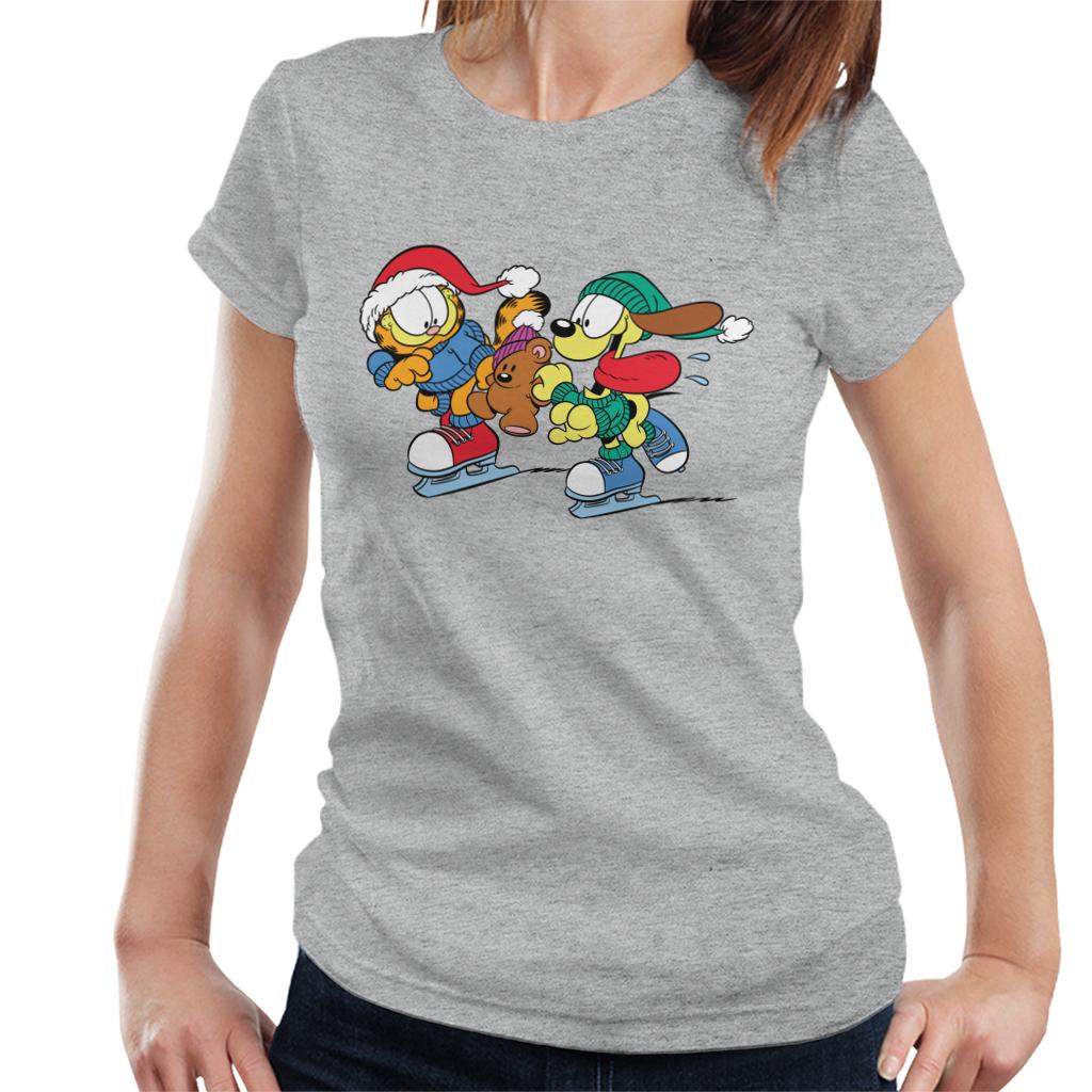 Garfield And Odie Christmas Ice Skating Women's T-Shirt product image 1