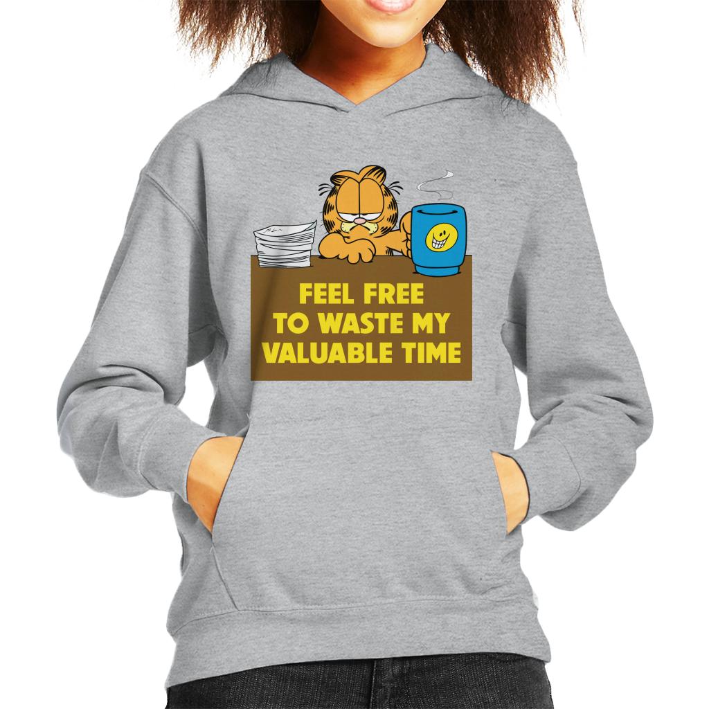 Garfield Waste My Valuable Time Kid's Hooded Sweatshirt product image 1