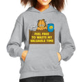 Garfield Waste My Valuable Time Kid's Hooded Sweatshirt product image 1