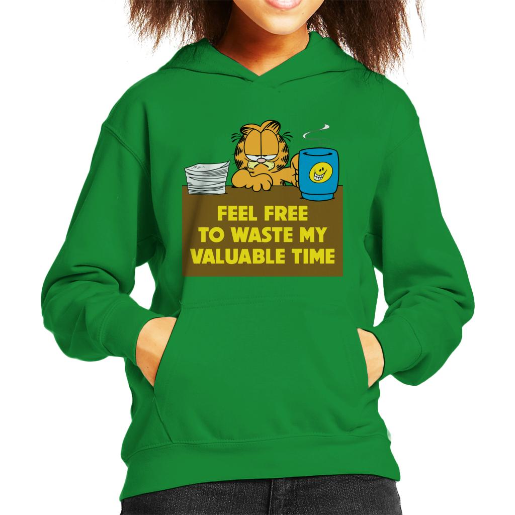 Garfield Waste My Valuable Time Kid's Hooded Sweatshirt product image 6
