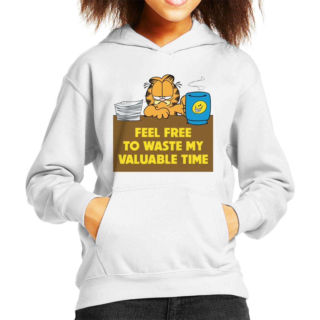 Garfield Waste My Valuable Time Kid's Hooded Sweatshirt product image 4