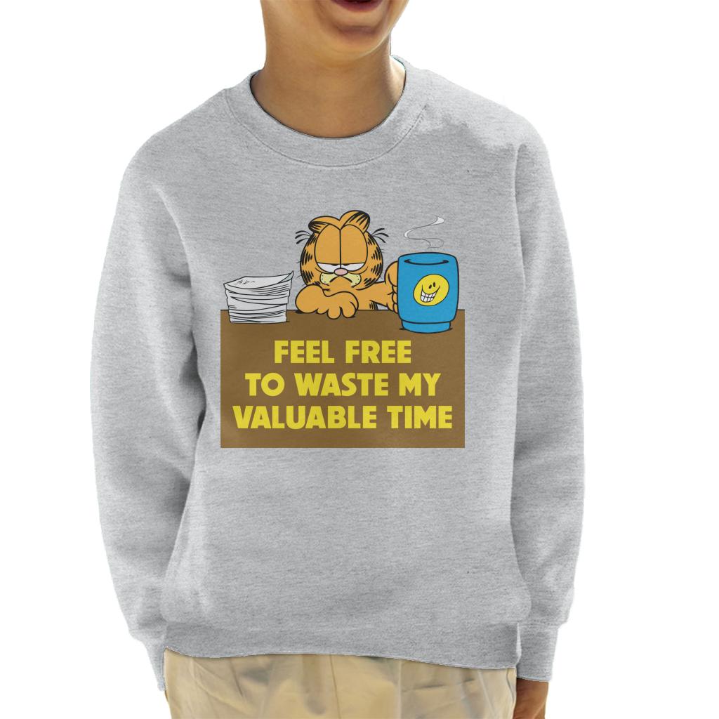 Garfield Waste My Valuable Time Kid's Sweatshirt product image 1