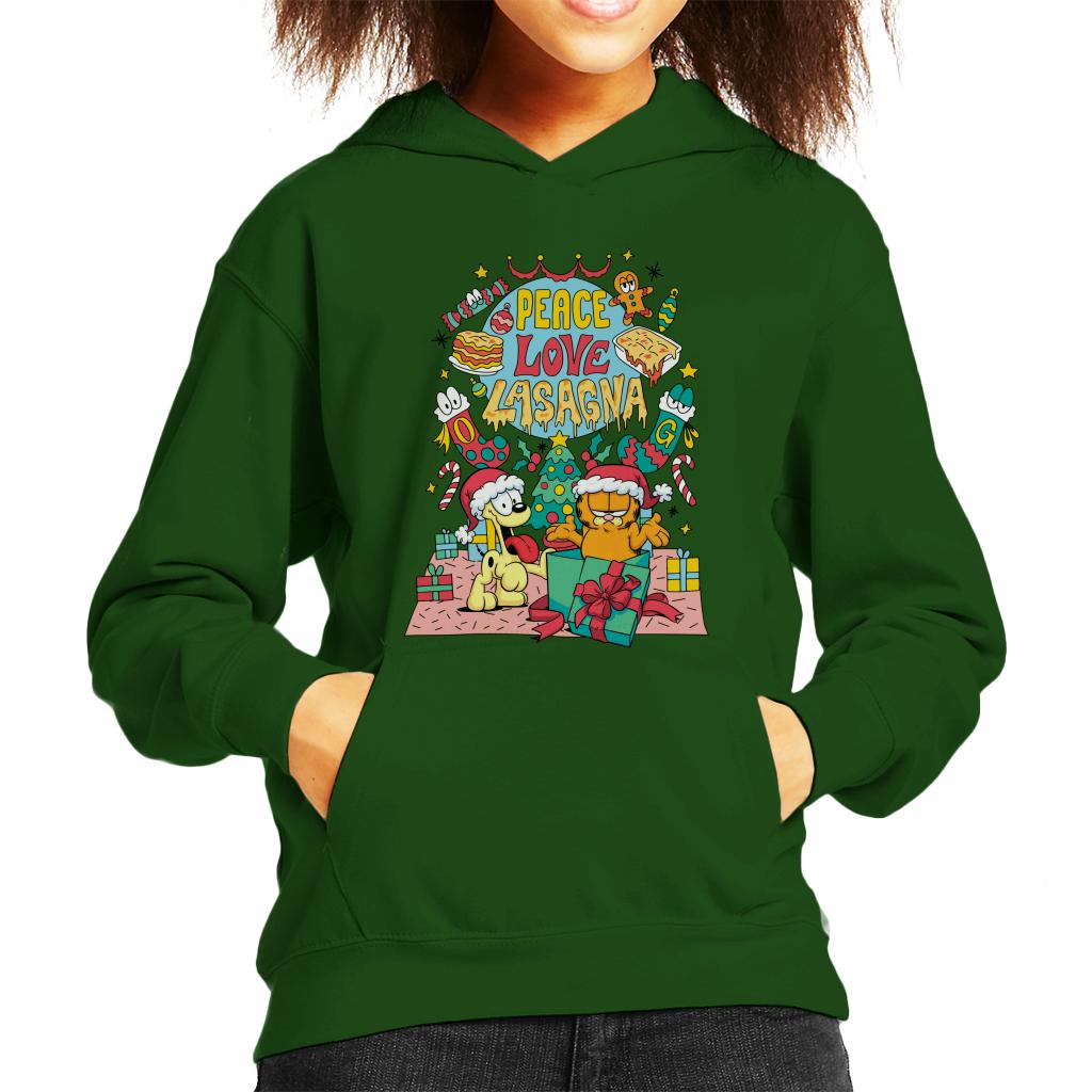 Garfield Christmas Peace Love Lasagna Kid's Hooded product image 6