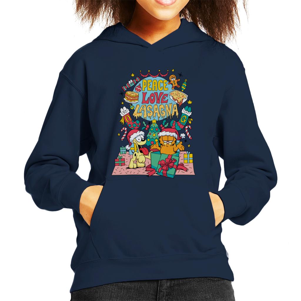 Garfield Christmas Peace Love Lasagna Kid's Hooded product image 1