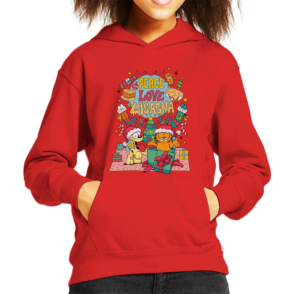 Garfield Christmas Peace Love Lasagna Kid's Hooded product image 4