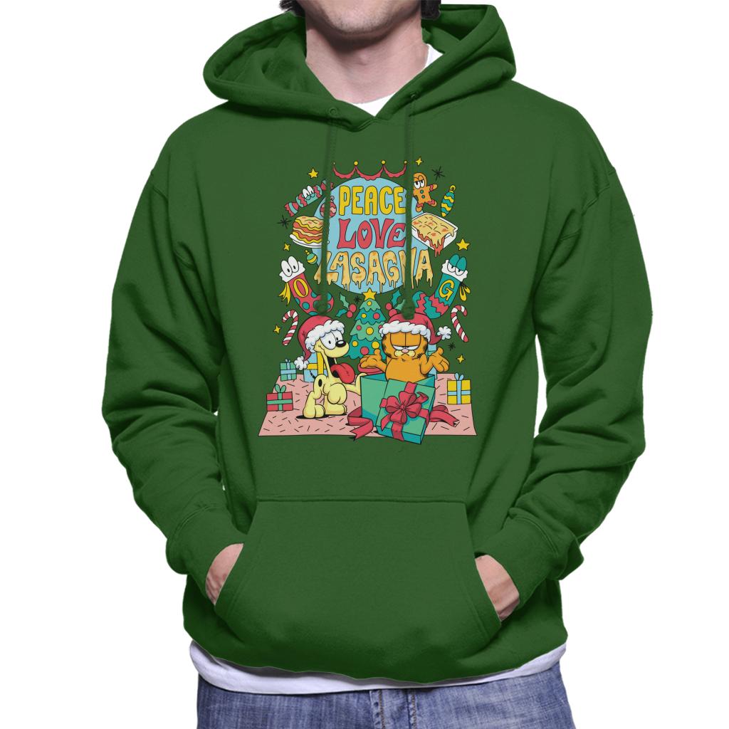 Garfield Christmas Peace Love Lasagna Men's Hooded product image 4