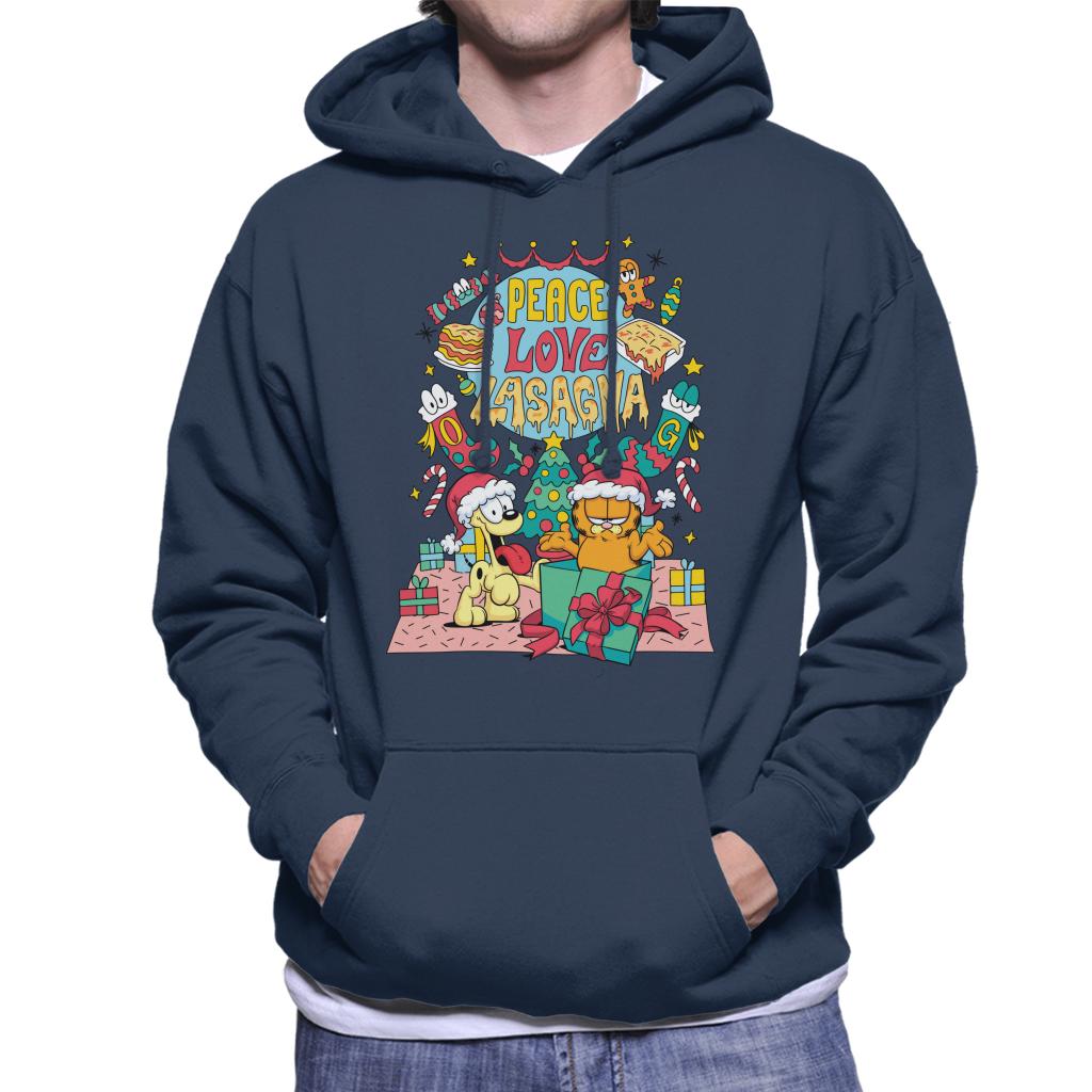 Garfield Christmas Peace Love Lasagna Men's Hooded product image 1