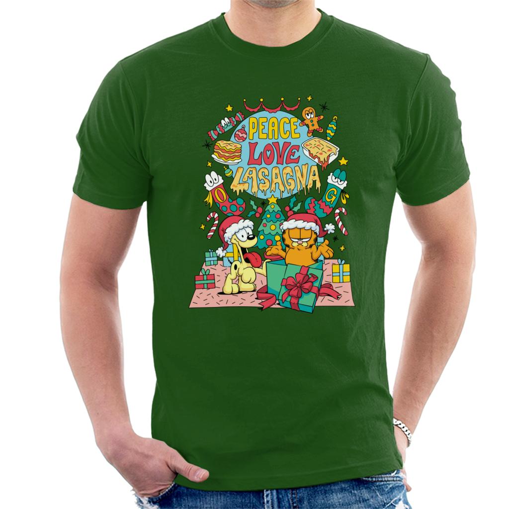 Garfield Christmas Peace Love Lasagna Men's T-Shirt product image 4