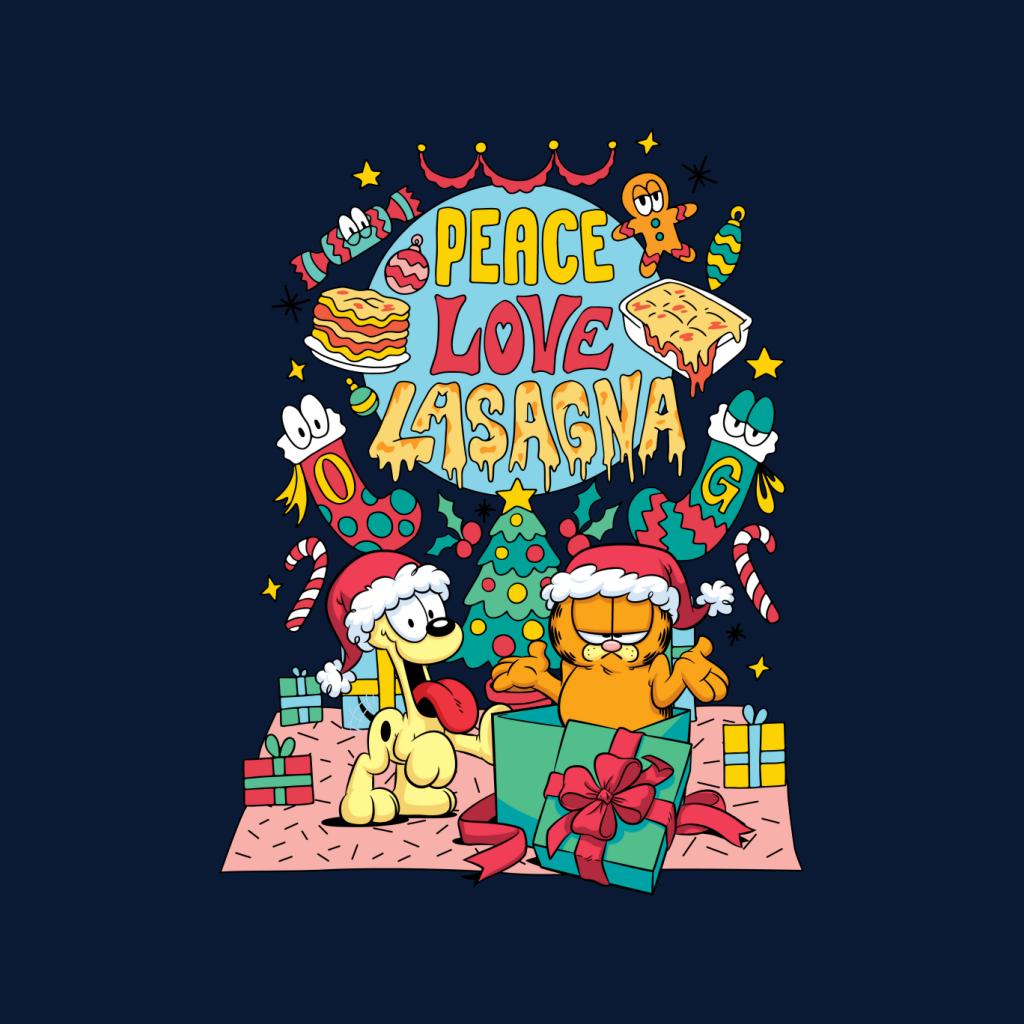 Garfield Christmas Peace Love Lasagna Men's Sweatshirt product image 2