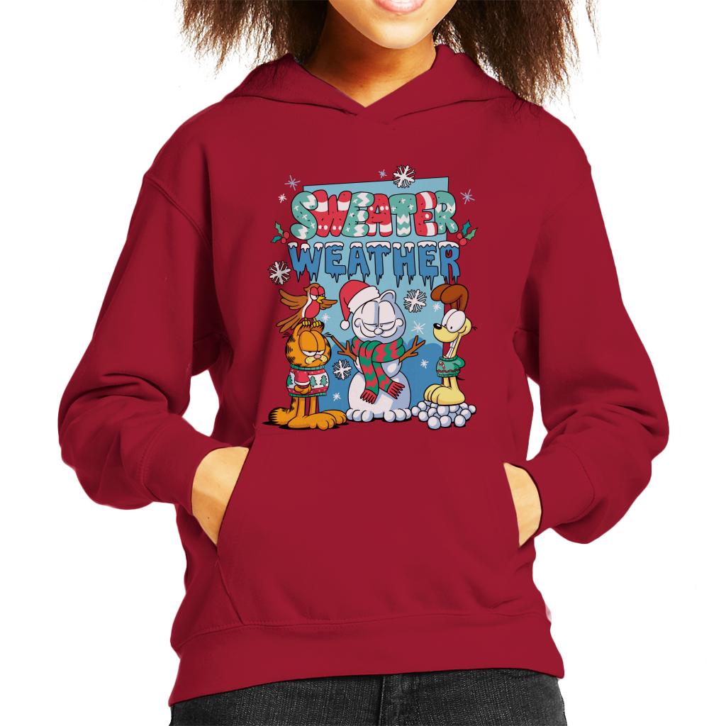 Garfield Christmas Sweater Weather Kid's Hooded Sweatshirt product image 6