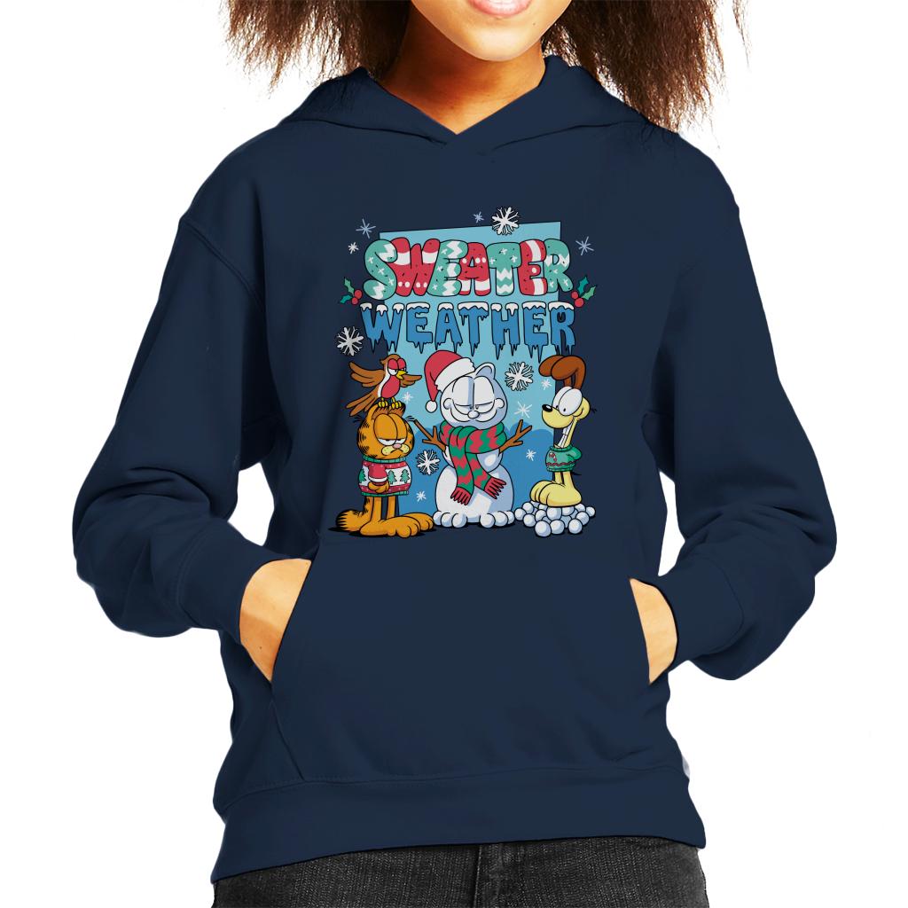 Garfield Christmas Sweater Weather Kid's Hooded Sweatshirt product image 4