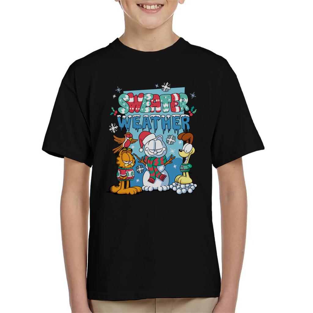 Garfield Christmas Sweater Weather Kid's T-Shirt product image 1