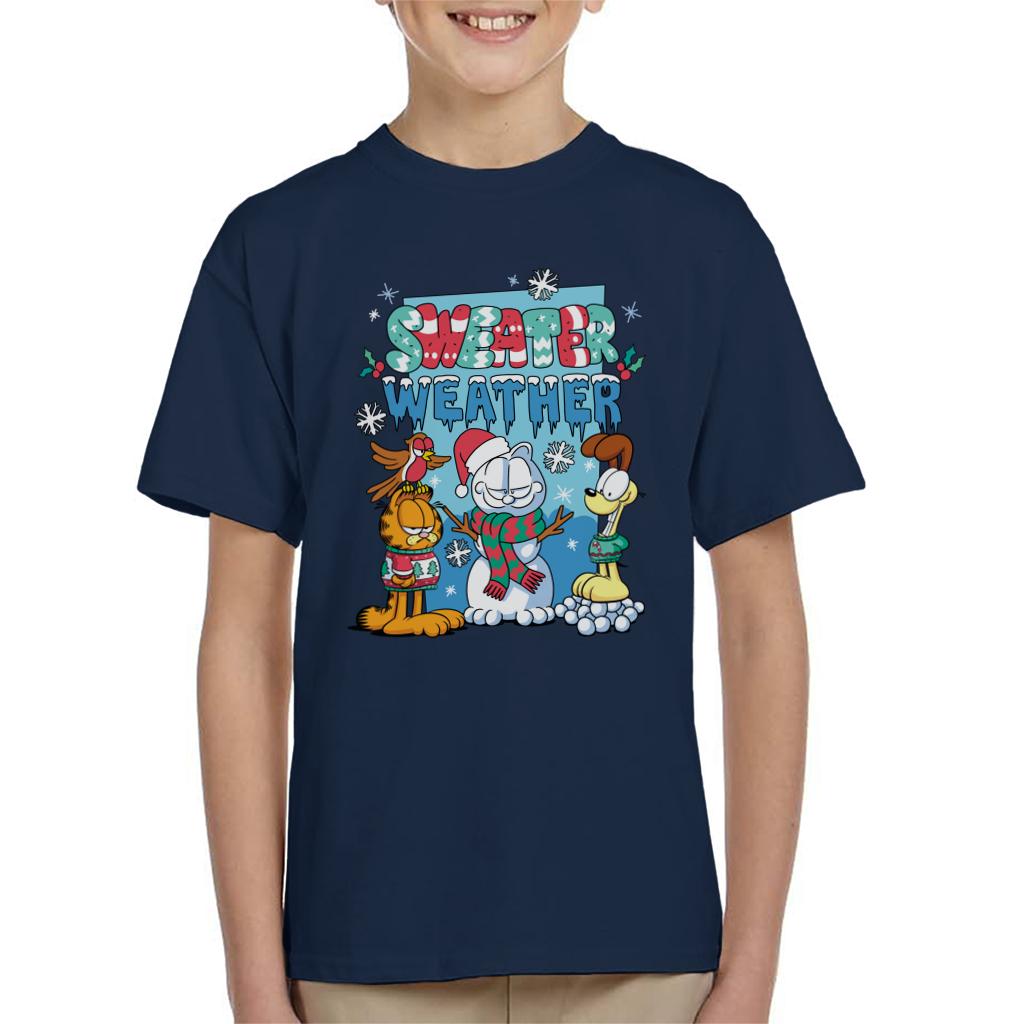 Garfield Christmas Sweater Weather Kid's T-Shirt product image 4