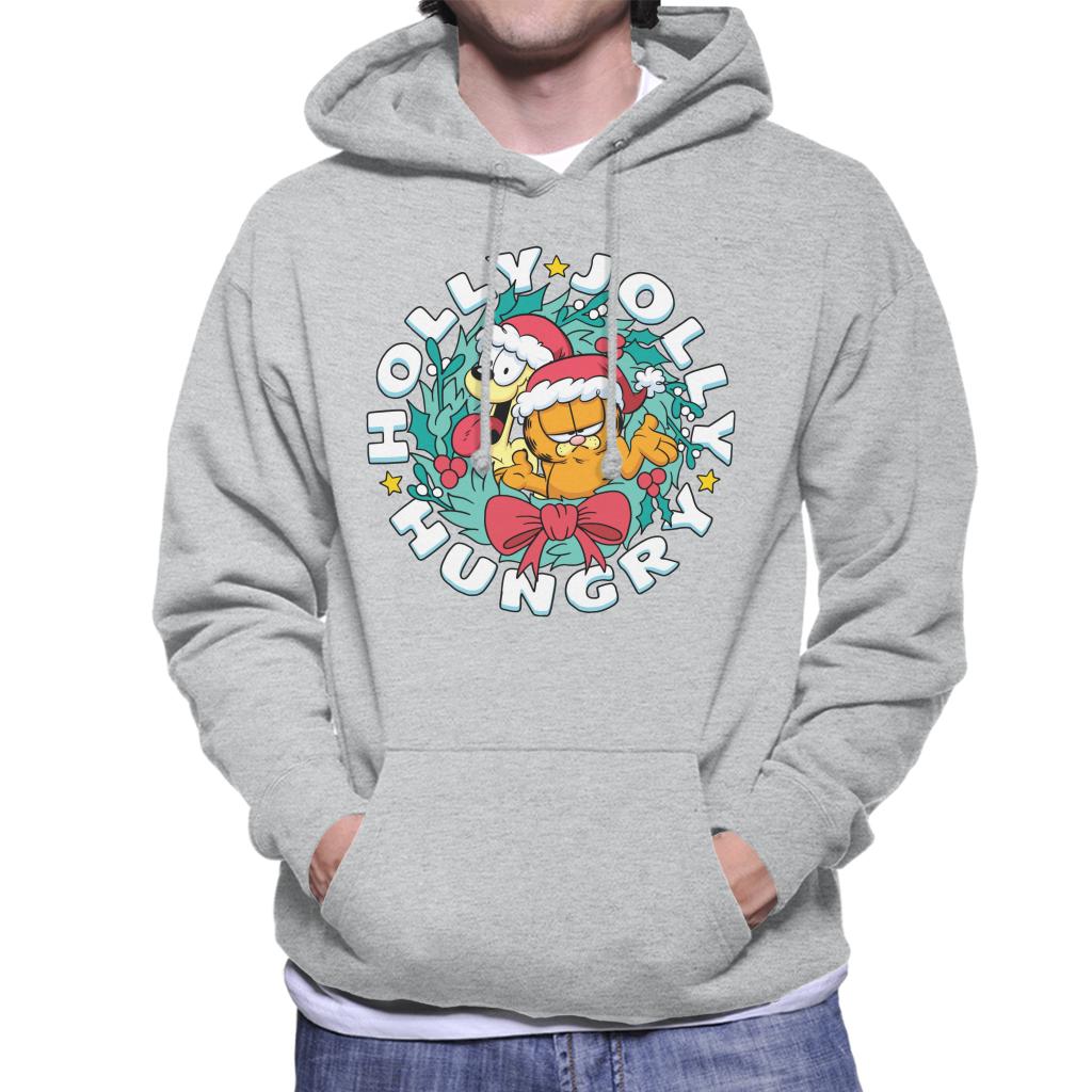 Garfield Christmas Holly Jolly Hungry Men's Hooded product image 1