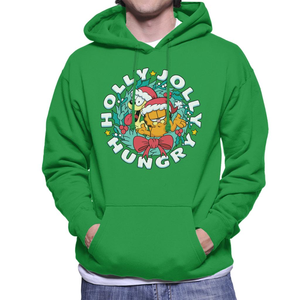 Garfield Christmas Holly Jolly Hungry Men's Hooded product image 6