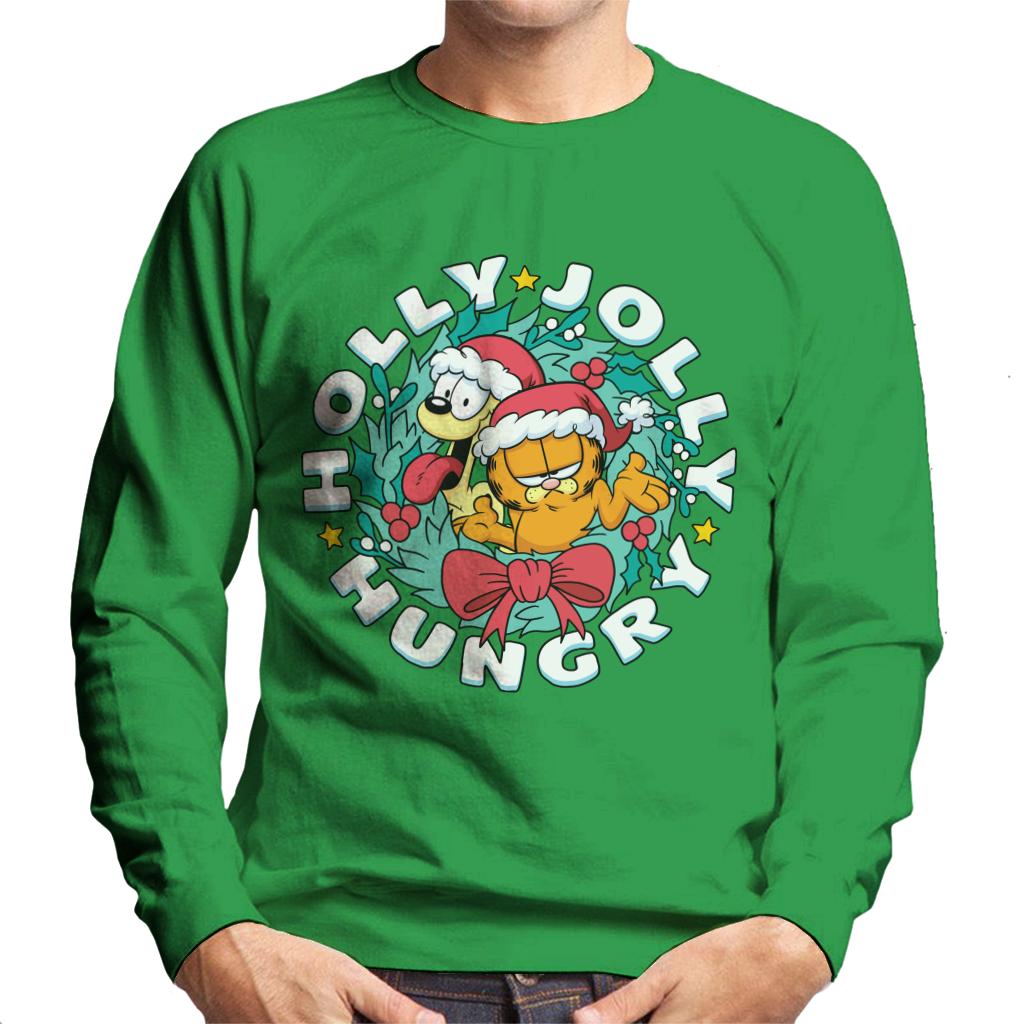Garfield Christmas Holly Jolly Hungry Men's Sweatshirt product image 6