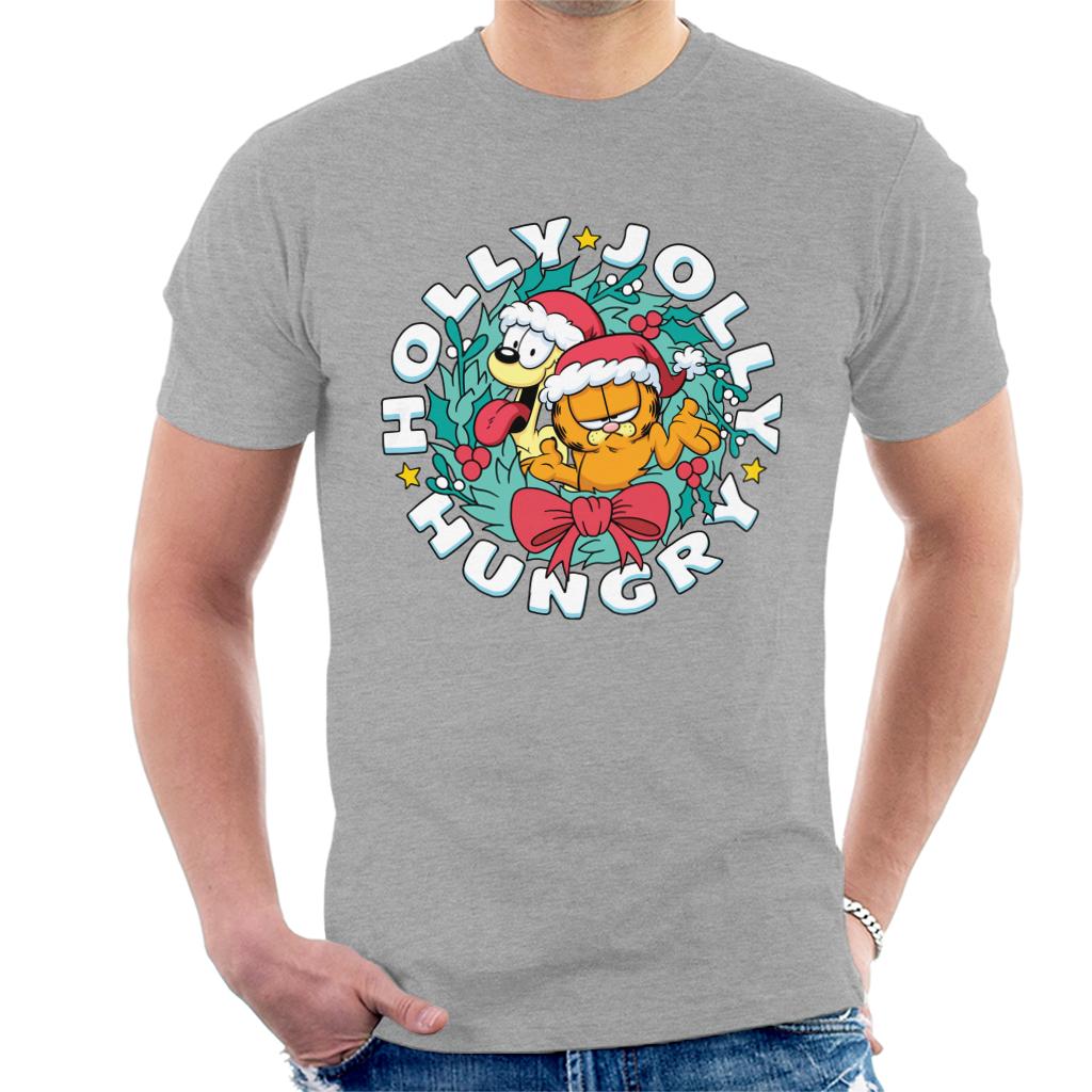 Garfield Christmas Holly Jolly Hungry Men's T-Shirt product image 1