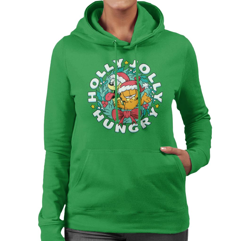 Garfield Christmas Holly Jolly Hungry Women's Hooded product image 6