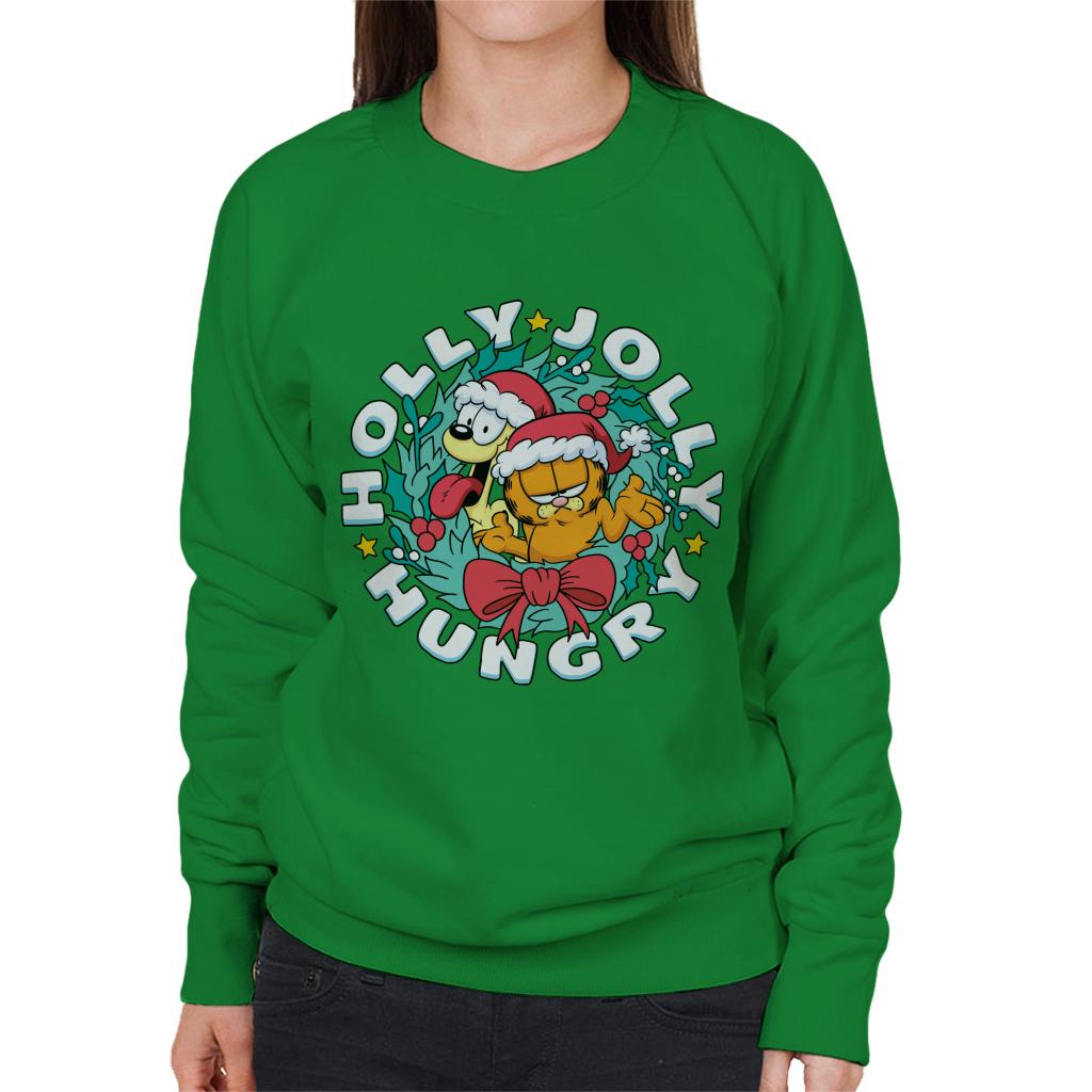 Garfield Christmas Holly Jolly Hungry Women's Sweatshirt product image 6