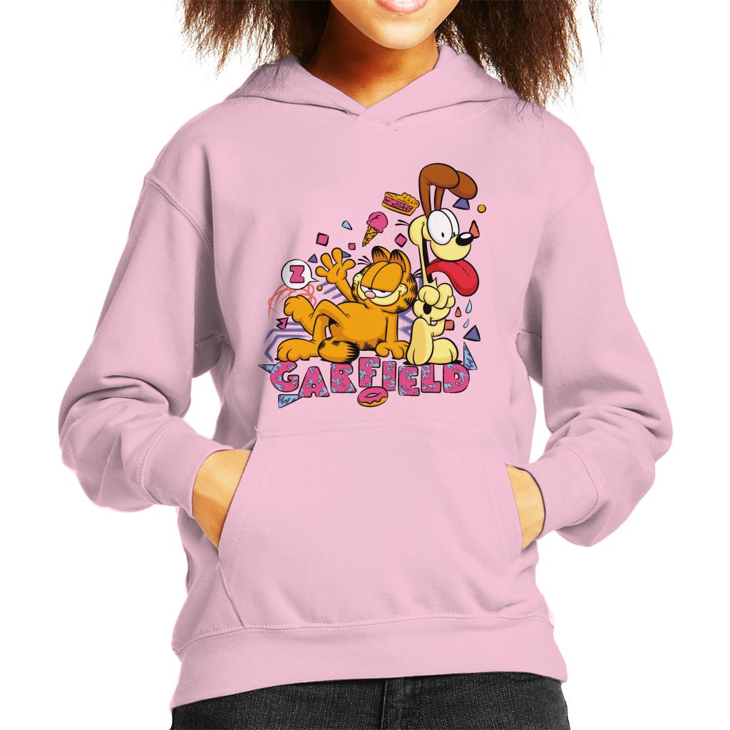 Garfield And Odie Retro 90s Snack Art Kid's Hooded product image 6