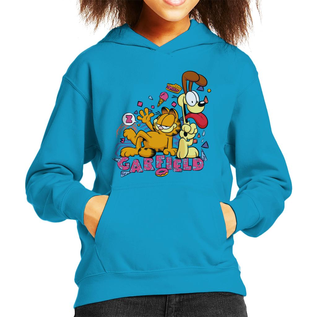Garfield And Odie Retro 90s Snack Art Kid's Hooded product image 4