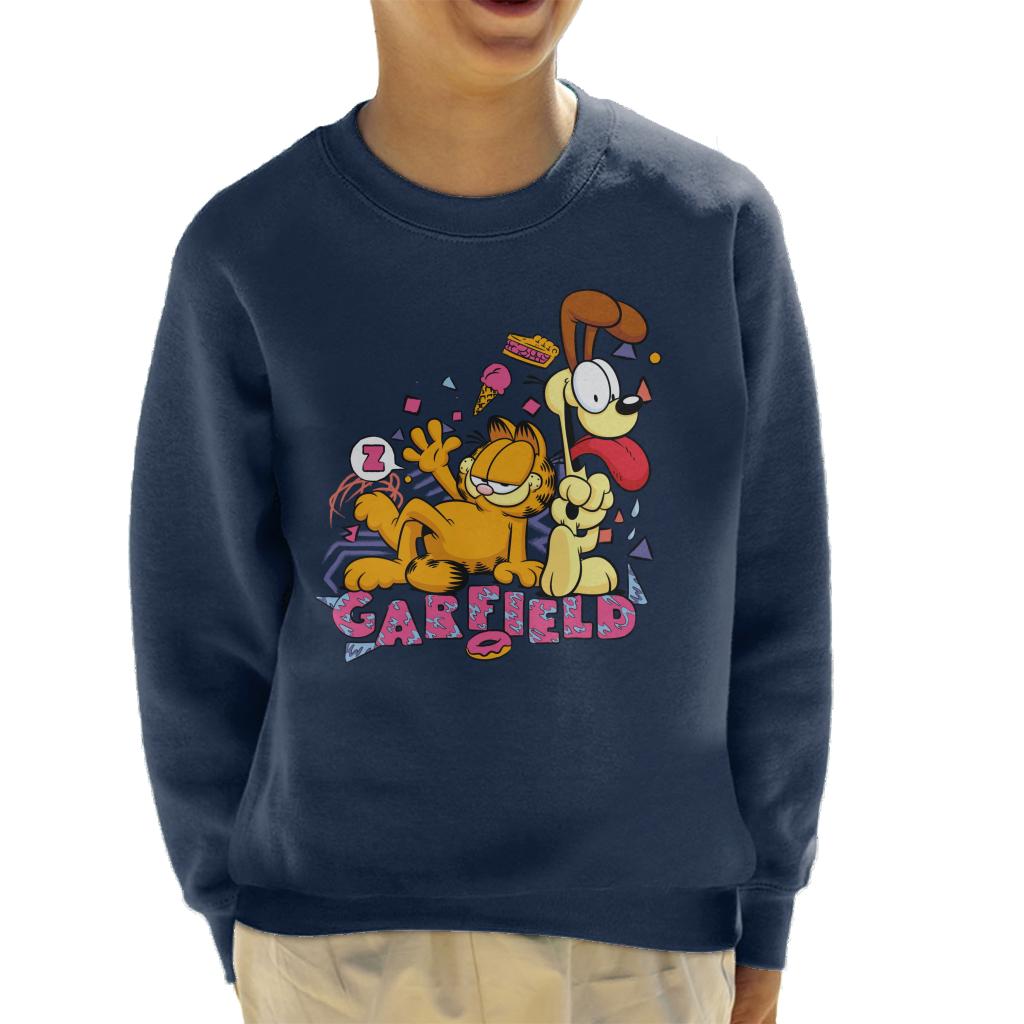 Garfield And Odie Retro 90s Snack Art Kid's Sweatshirt product image 1
