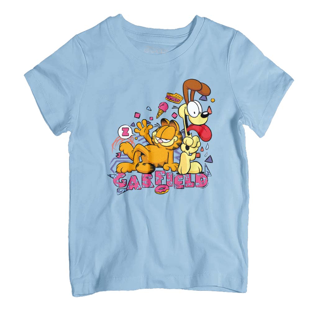 Garfield And Odie Retro 90s Snack Art Kid's T-Shirt product image 1