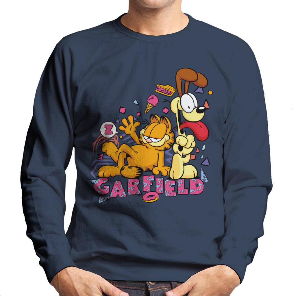 Garfield And Odie Retro 90s Snack Art Men's Sweatshirt product image 1