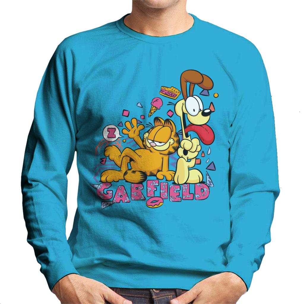 Garfield And Odie Retro 90s Snack Art Men's Sweatshirt product image 4